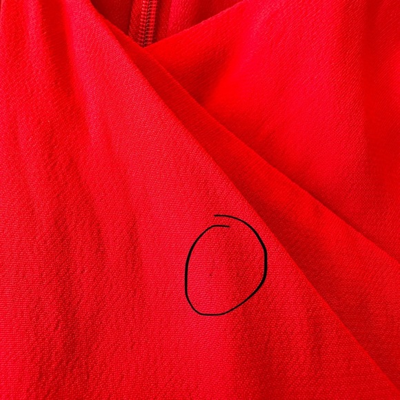 C/MEO Collective Red Blouse Split Sleeve V Neck Size Small Zip Back - Picture 3 of 7